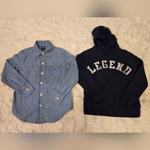 GAP Shirt and J.CREW hoodie size S6-7 for boy.